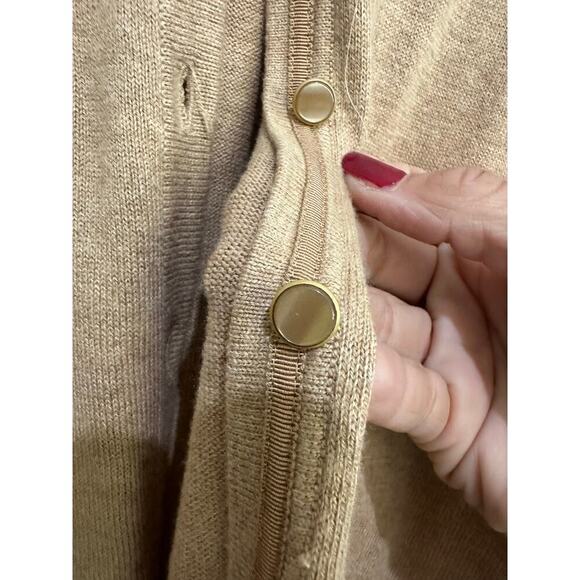 Talbots Women's Brown Metallic Charming Crew Neck Cardigan Sweater Size XL - Picture 6 of 7